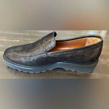 Aquaitalia Kelsey Black Metallic Loafer 9 M Like N