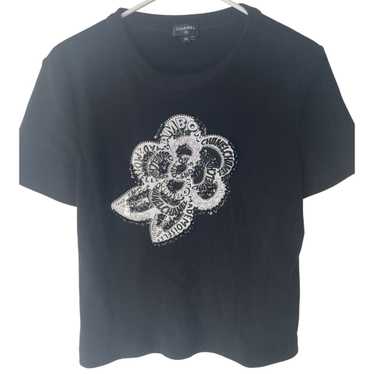 CHANEL シャネル レディース カメリア 半袖 黒ブラックゴールド