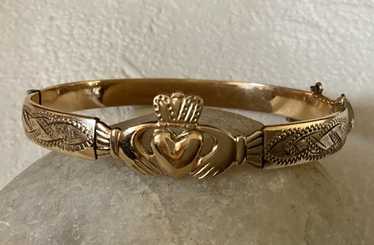 Vintage 9ct gold bangle - Gem