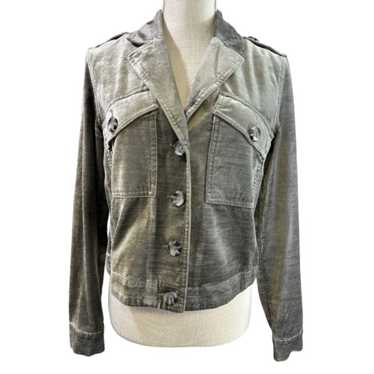 Cabi Jacket Sunday Topper Velvet Taupe Boxy Fit Wo