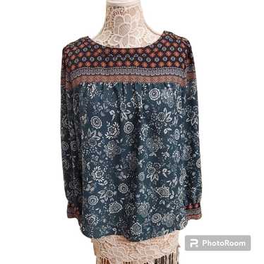 Loft Floral Long Sleeve Pullover Blouse - image 1