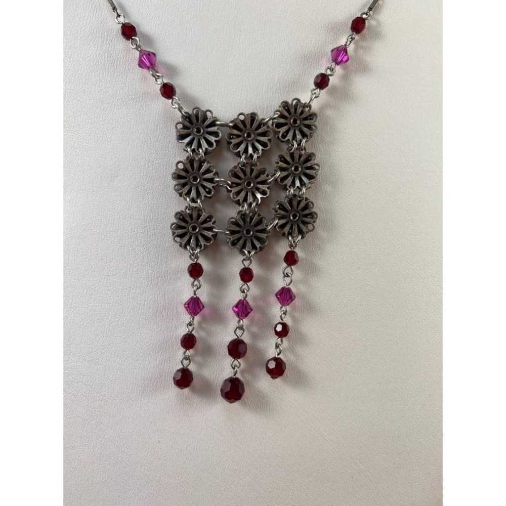 Vintage Wine Red Crystal Necklace Lizpaiacios Swarovski
