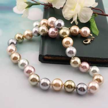 Vtg KJL Kenneth J Lane 14mm Simulated Pearl Multi… - image 1