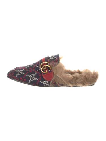 Gucci Canvas Slippers Blue GG Canvas & Sylvie Web 