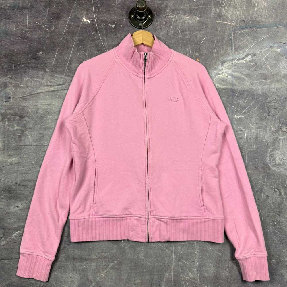 Oakley × Streetwear × Vintage 00's Pink Oakley Inc Embroidered Zip Up Sweater M 0161