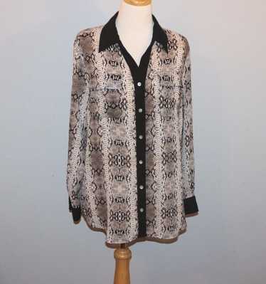 Ruby Rd Size 16 Front Button Snake Print Top Shir… - image 1