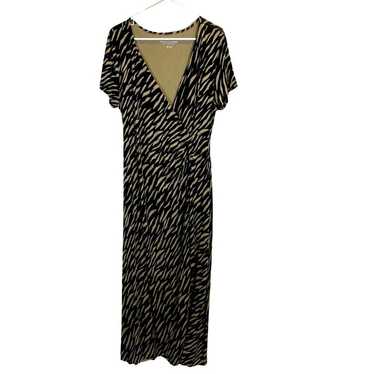 Soft Surroundings Zebra Print Wrap Maxi Dress, Siz