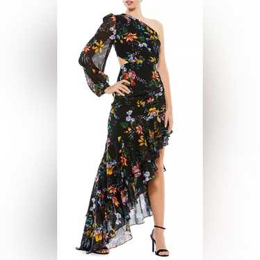 Mac Duggal Floral One-Shoulder Dress