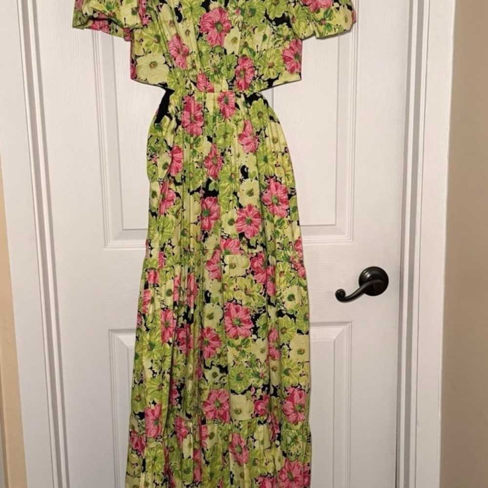 WAYF Women’s Small Plaza Cutout Tiered Maxi Dress Floral