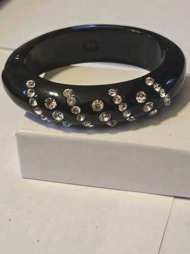 Vintage Kenneth Jay Lane Black Rhinestone Clamper… - image 1