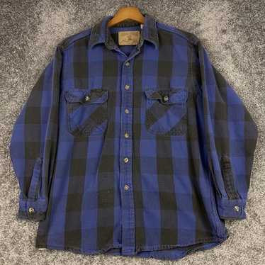 VTG Field & Stream Men's Large Heavy Flannel Blue… - image 1