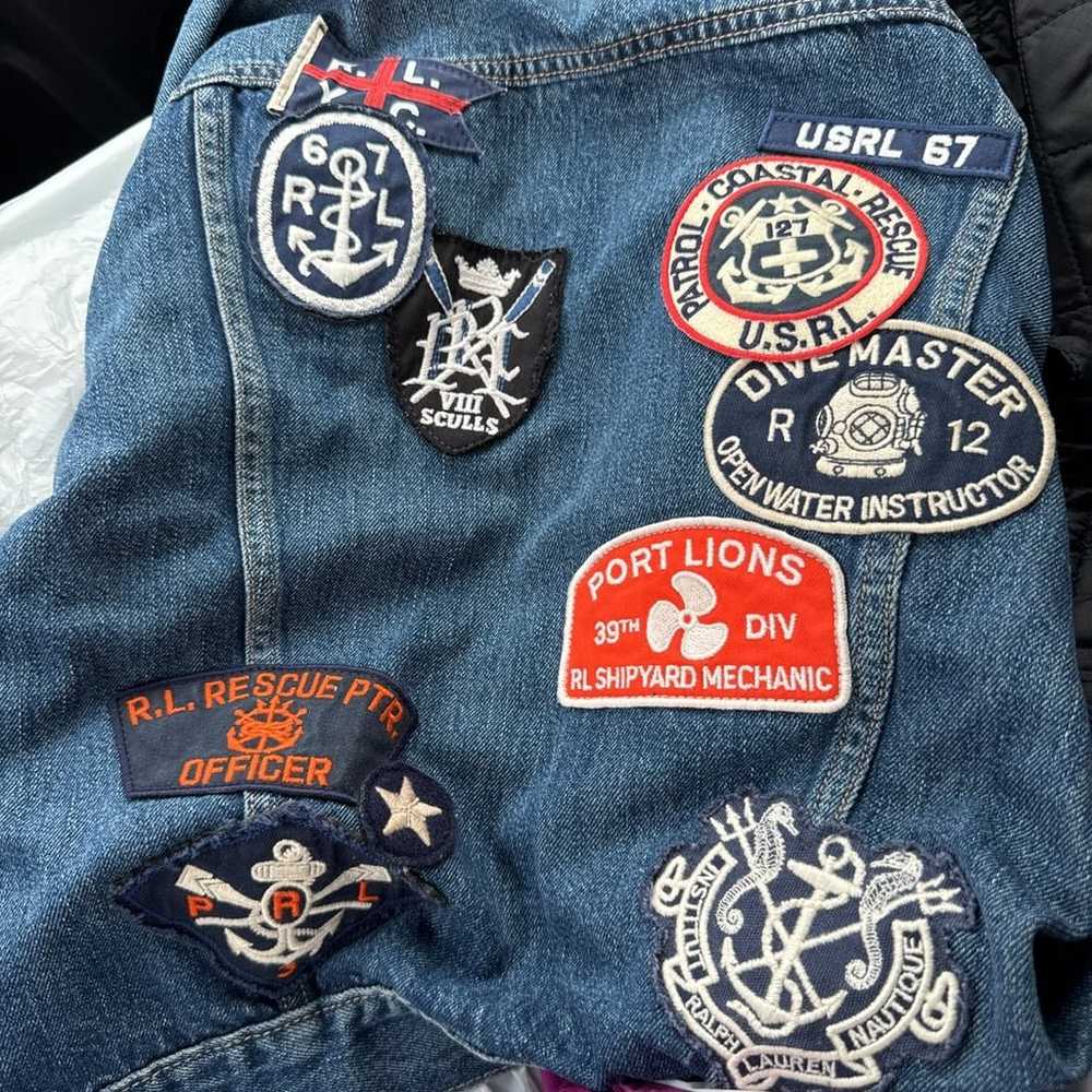 Vintage Polo Ralph Lauren Denim Trucker Patch Jac… - image 1