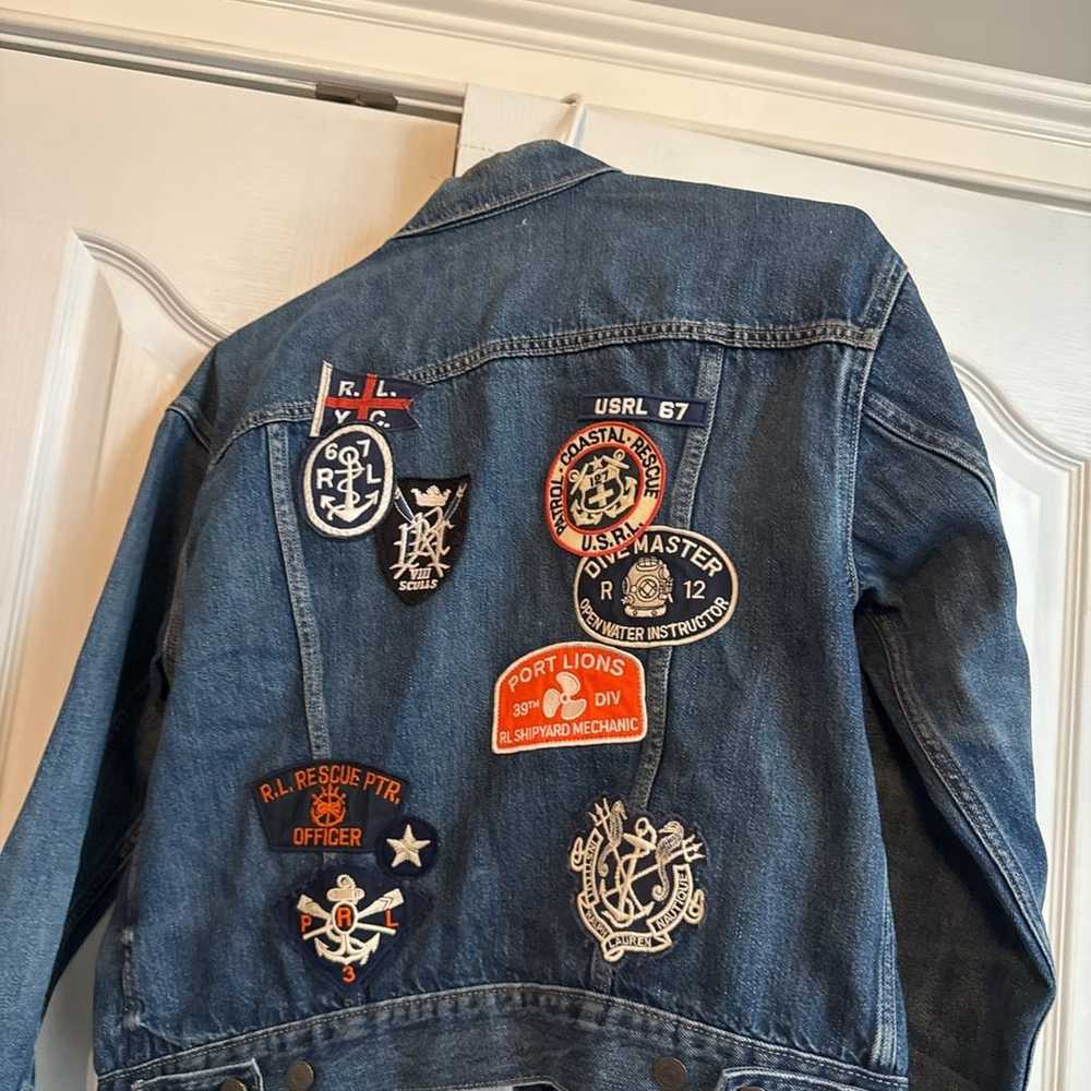 Vintage Polo Ralph Lauren Denim Trucker Patch Jac… - image 2