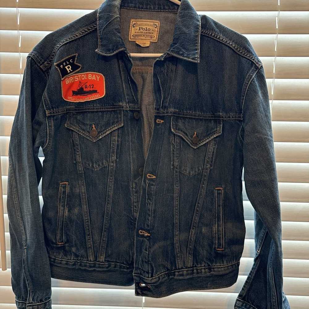 Vintage Polo Ralph Lauren Denim Trucker Patch Jac… - image 3