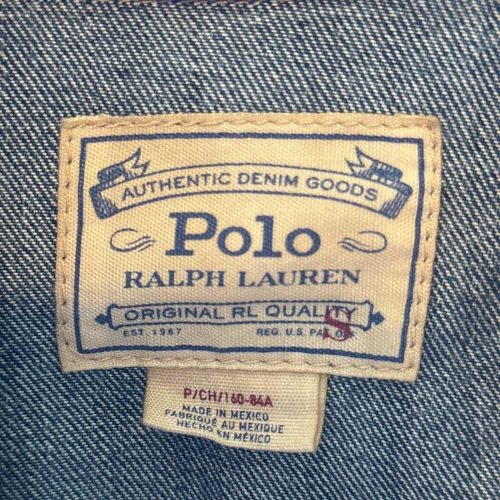 Vintage Polo Ralph Lauren Denim Trucker Patch Jac… - image 5