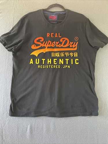 Superdry★ビンテージ ロゴ刺繍Tシャツ 送関込 mens Embroidered Vintage Logo T-Shirt in Frosted Navy Grit