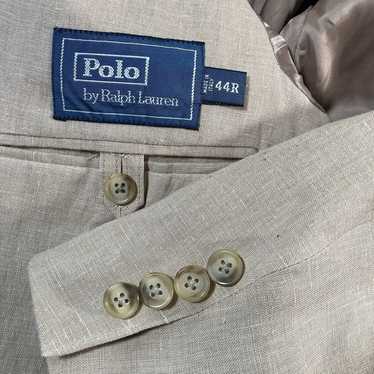 Vtg Polo Ralph Lauren Blazer 44r 100% Linen Made … - image 1