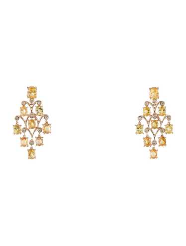 Earrings 14K Yellow Gold Featuring Faceted 3.04 Ca