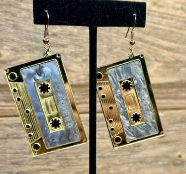 1980s Cassette Tape Earrings 80s Fashion Music Sil