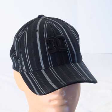 Vintage DC Shoes Flexfit Black Gray Striped L/XL F