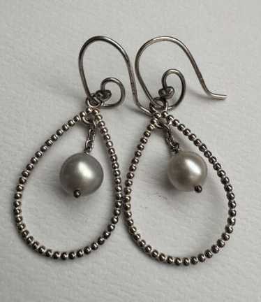 Silver earrings pearl pandora - Gem