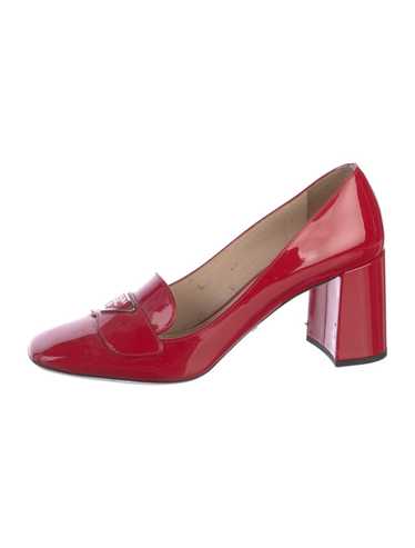 Prada Patent Leather Pumps Red Square-Toes - image 1