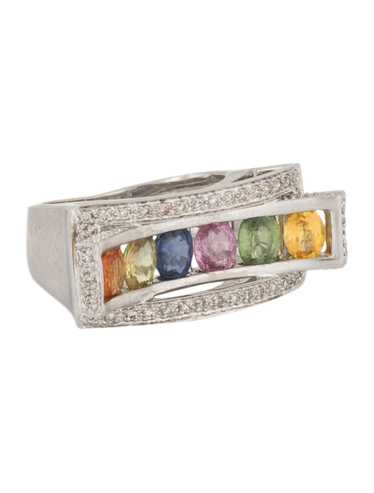 Ring Rhodium-Plated 14K White Gold Featuring Facet