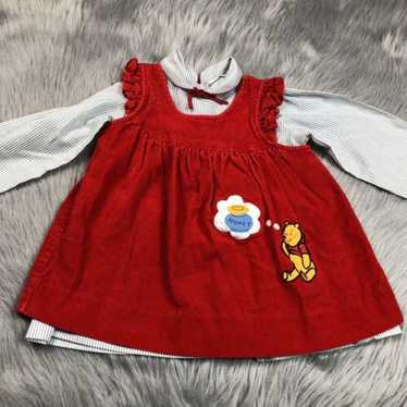 Vintage Disney Winnie The Pooh Red Corduroy Pinaf… - image 1