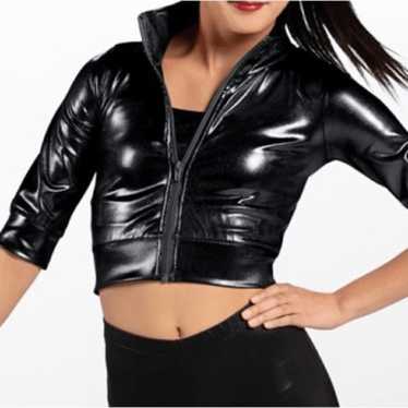 WEISSMAN Balera Dance Costume black Cropped Metal… - image 1