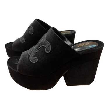 【直営・関税送料込】Celine Clemence mule CELINE CLEMENCE MULE IN LAMBSKIN AND PATENT CALFSKIN - | CELINE