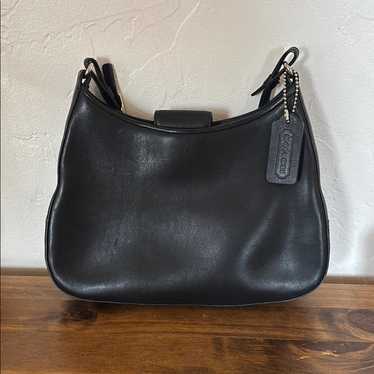 Vintage Coach Demi 9844 Hobo Baguette Swing Bag. Black Rare