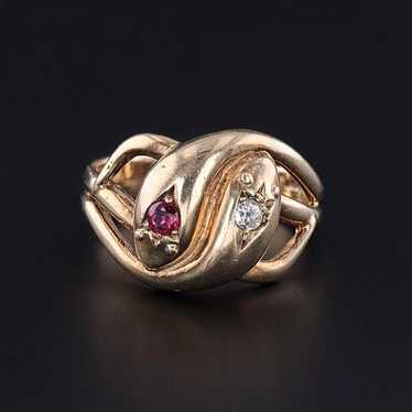 Vintage snake ring 9ct - Gem