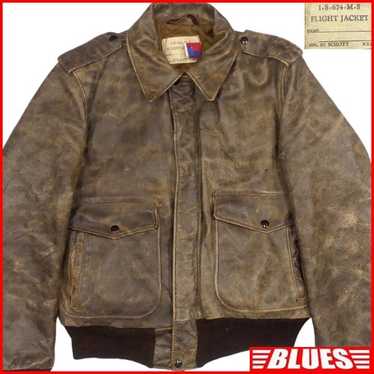 Schott flight jacket/48/leather/brw/plain/i-s-674… - Gem