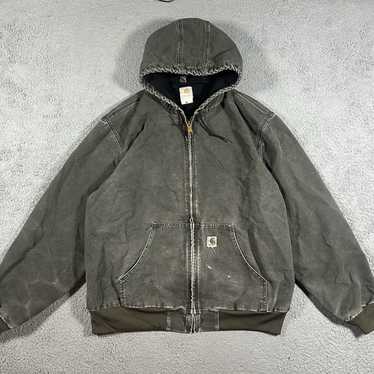 90s Carhartt zip hoodie　グレー　アクティブジャケット Carhartt vintage grey zip - Gem