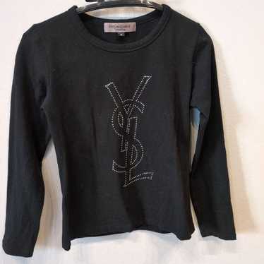 Yves Saint Laurent リンガーTシャツ センター刺繍ロゴ y2k