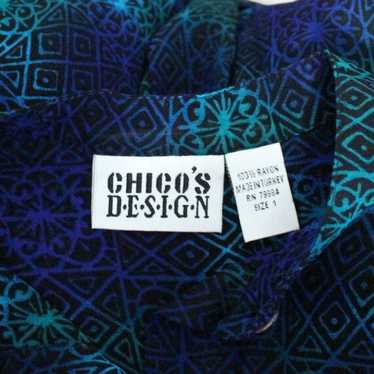 Vintage Chicos Button Up Shirt Womens Size 0 Colorful