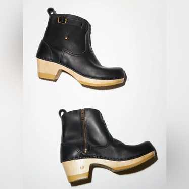 No. 6 5” Leather Clog Buckle Boot On Mid Heel In … - image 1