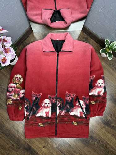 Fleece dog print jacket - Gem