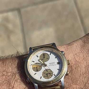 激レア セイコ SEIKO 7T32-F101 クロノグラフ シルバー ゴールド Seiko 7T32-F101 Chronograph Quartz Silver/Gold Dial Date