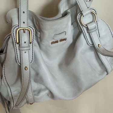 【てぃん】MIU MIU Leather Ribbon Bag Rare Miu Miu Side Ribbon Bow Bag Vitello Lux Black Leather