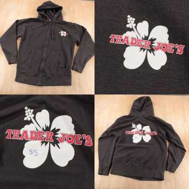 TRADER JOES hibiscus employee staff crew full zip 