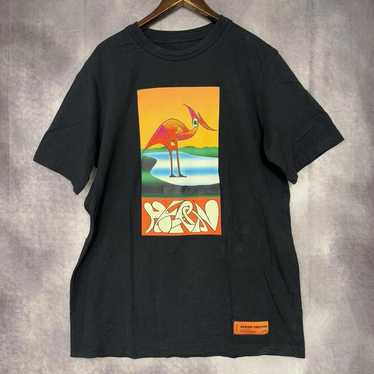 【HERON PRESTON】Logo Graphic Print Short Sleeve T-shirt Heron Preston Black Graphic Print Cotton T-Shirt M Heron