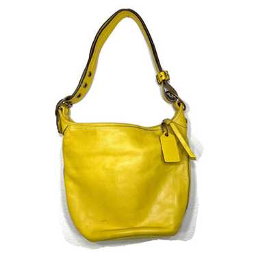 Vintage Coach Bleecker Yellow Bucket Bag Leather Yellow E70