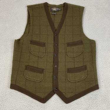 希少　OLD RRL  WOOL VEST RRL Wool-Cashmere Snap-Front Sweater Vest Brown Multi FINAL SALE
