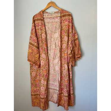 Rustydustty Floral Kimono Duster Open Front Bohemi