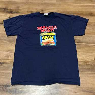 トップス SPAM \"MIRACLE MEAT!\" puff print tee Vintage Spam Promo The Miracle Meat T Shirt 70s Y2K Yellow