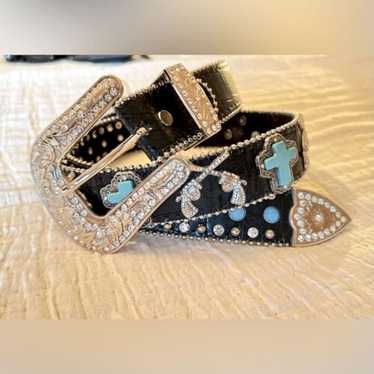 Turquoise rhinestone belt womens - Gem