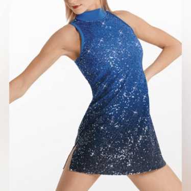 WEISSMAN Balera Dance Costume OMBRE blue SEQUIN P… - image 1