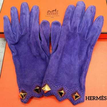 HERMES エルメス GLOVE 紫 手袋 本体 箱付きカシミア M HERMES エルメス GLOVE 紫 手袋 本体 箱付きカシミア M