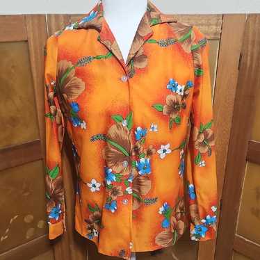 Hukilau Fashions Vintage 70s Hawaiian Shirt Size XL Retro